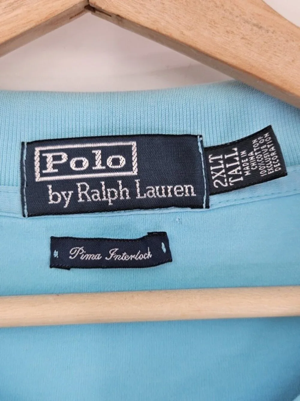 Polo Ralph Lauren Polo Shirt Mens 2XLT Aqua Short Sleeve Cotton Preppy Classic